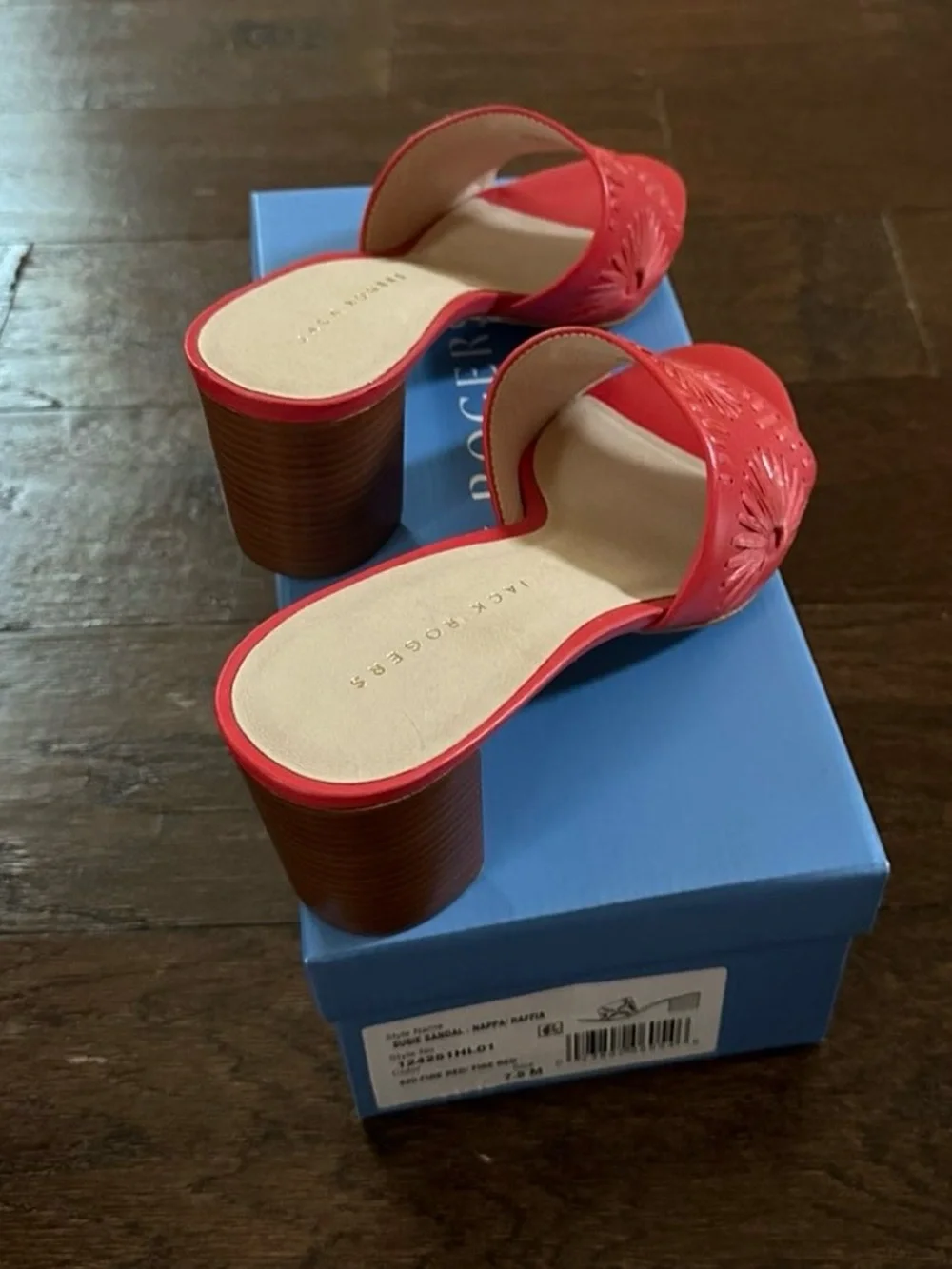 JACK ROGERS Susie Block Heel red size 7.5-Brand new